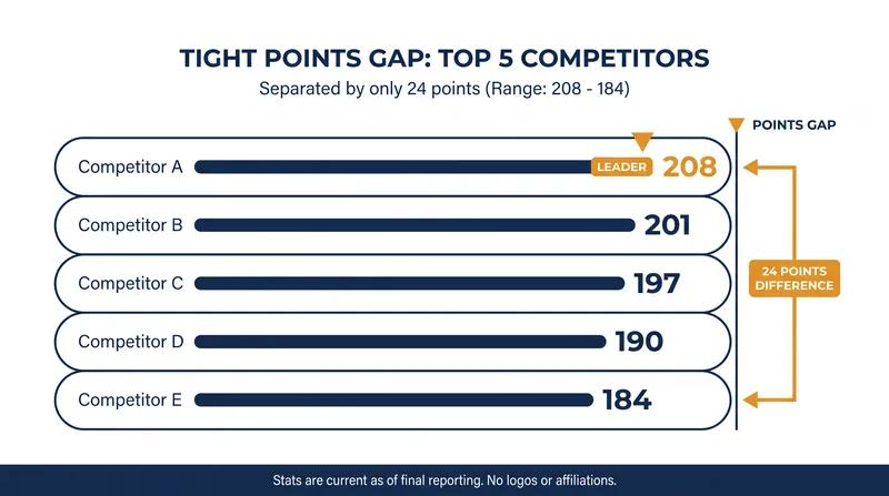 The 2026 MotoGP championship remains historically tight at the halfway mark.