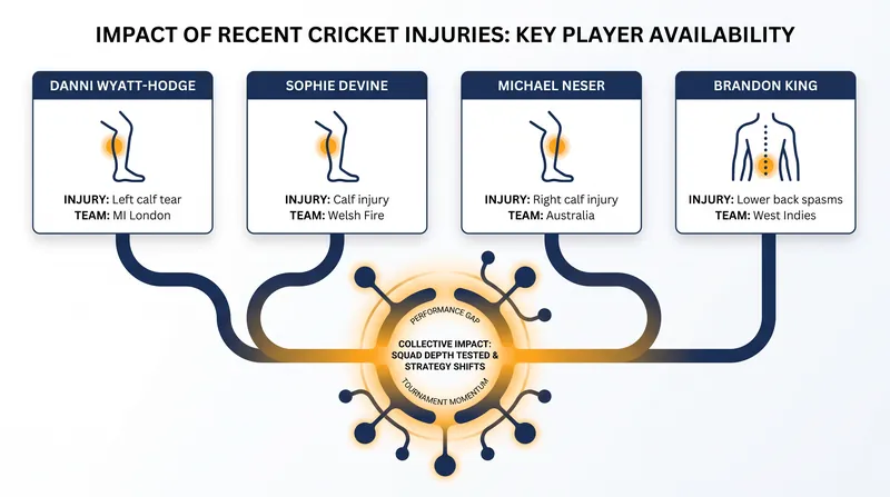 A summary of the recent injuries disrupting global cricket squads.