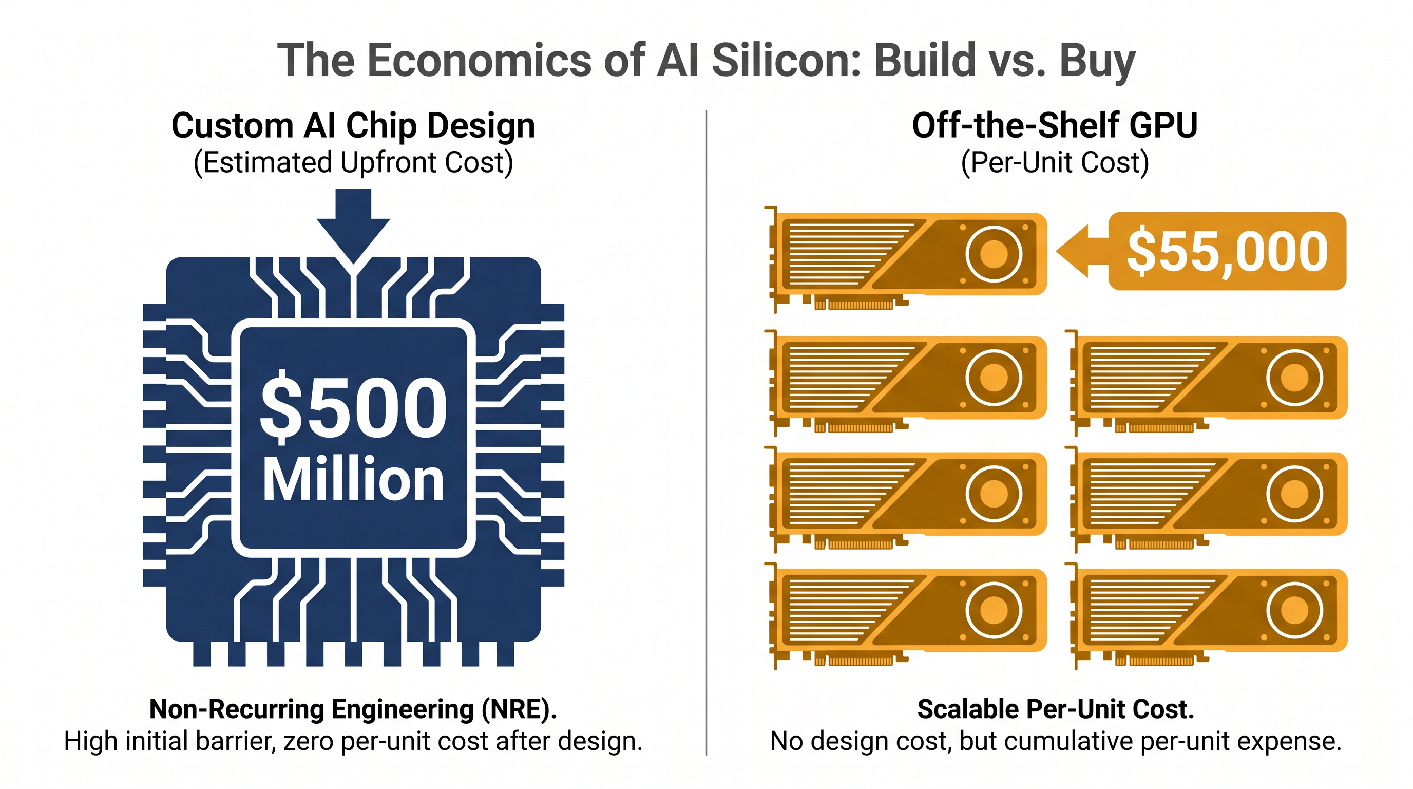 The massive upfront cost of custom silicon pays off when deployed across tens of thousands of servers.