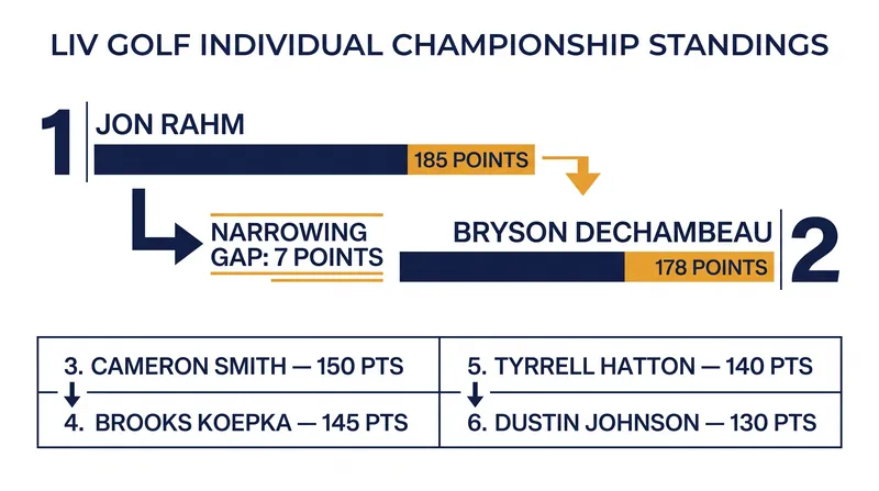 The gap between Rahm and DeChambeau narrowed significantly following LIV Golf UK.