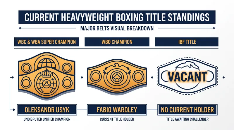 The current distribution of major world titles in the heavyweight division.