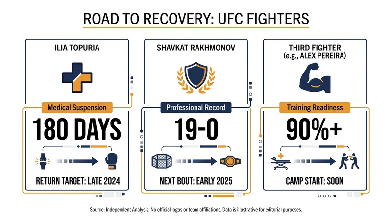 Key figures in the recovery timelines of the UFC's top stars.
