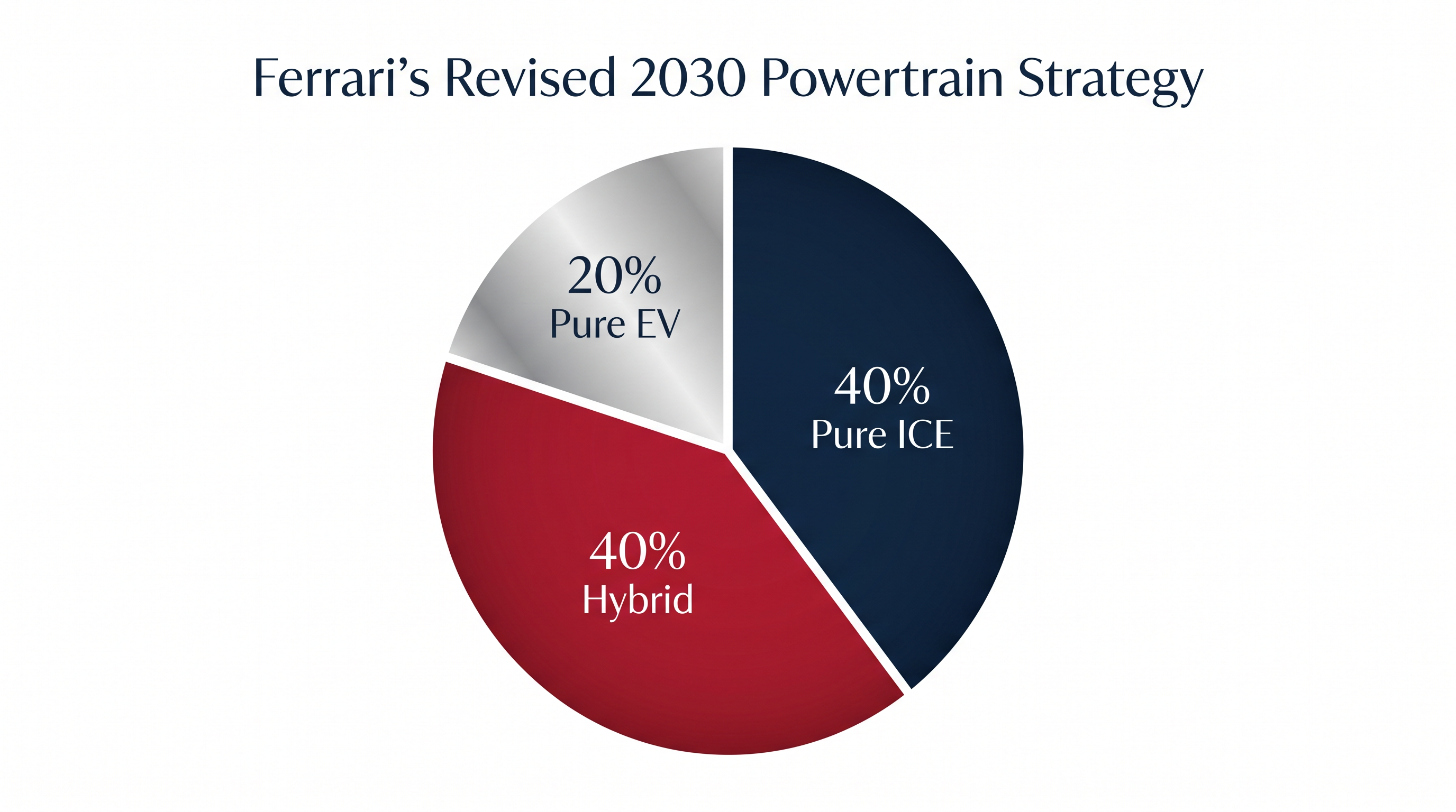 Ferrari has doubled its 2030 target for pure combustion vehicles, ensuring 80% of its lineup will still feature an engine.