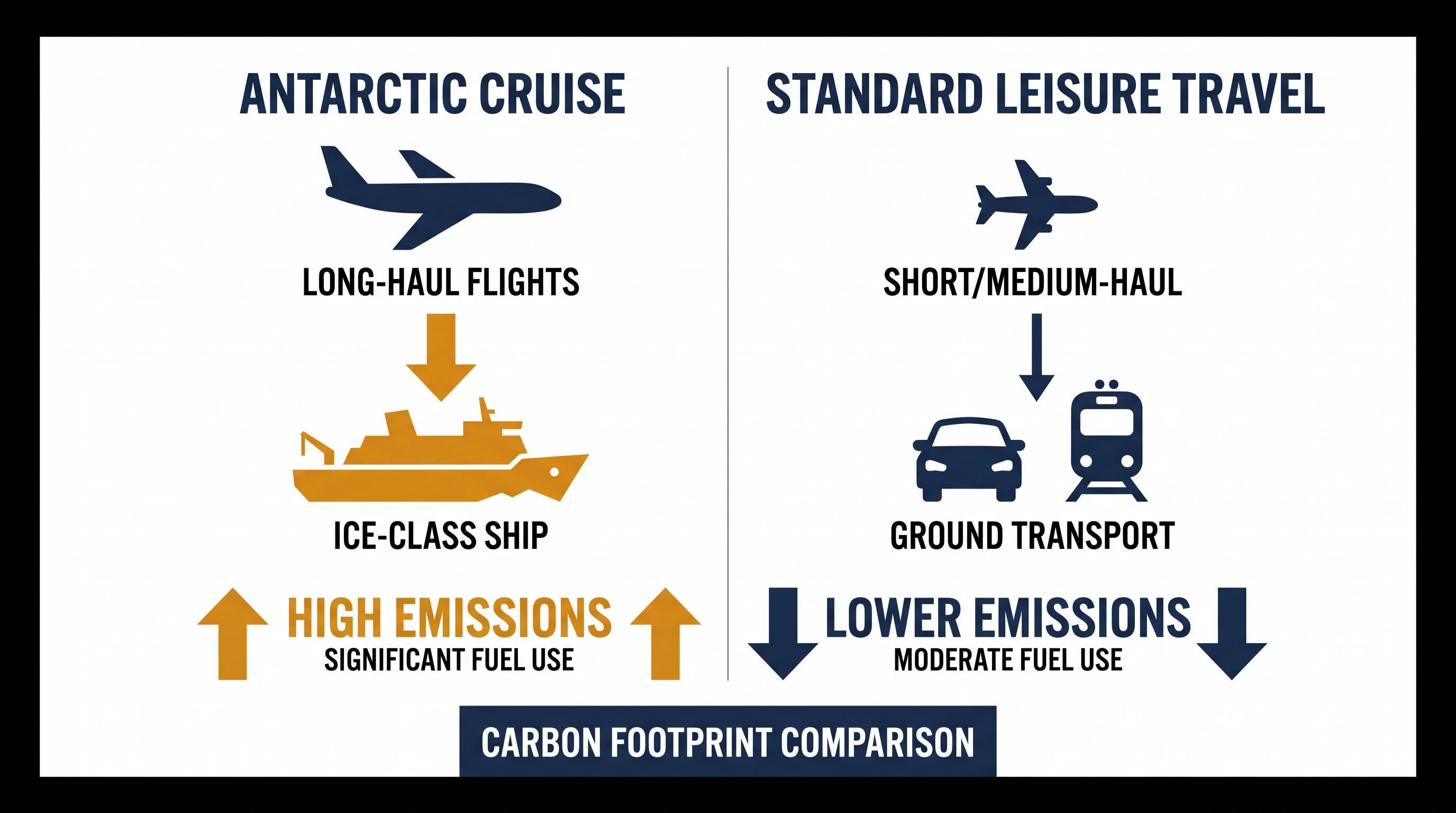 The logistical chain required to reach Antarctica generates some of the highest per-capita carbon emissions in the travel sector.