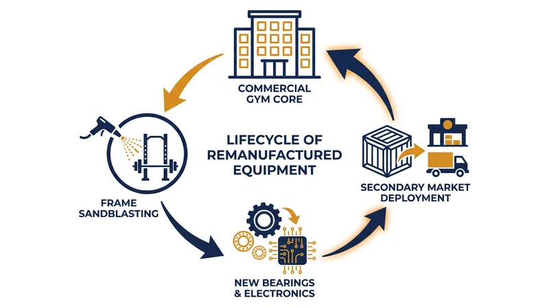 True remanufacturing involves stripping a machine to its bare steel frame and replacing all wear components.