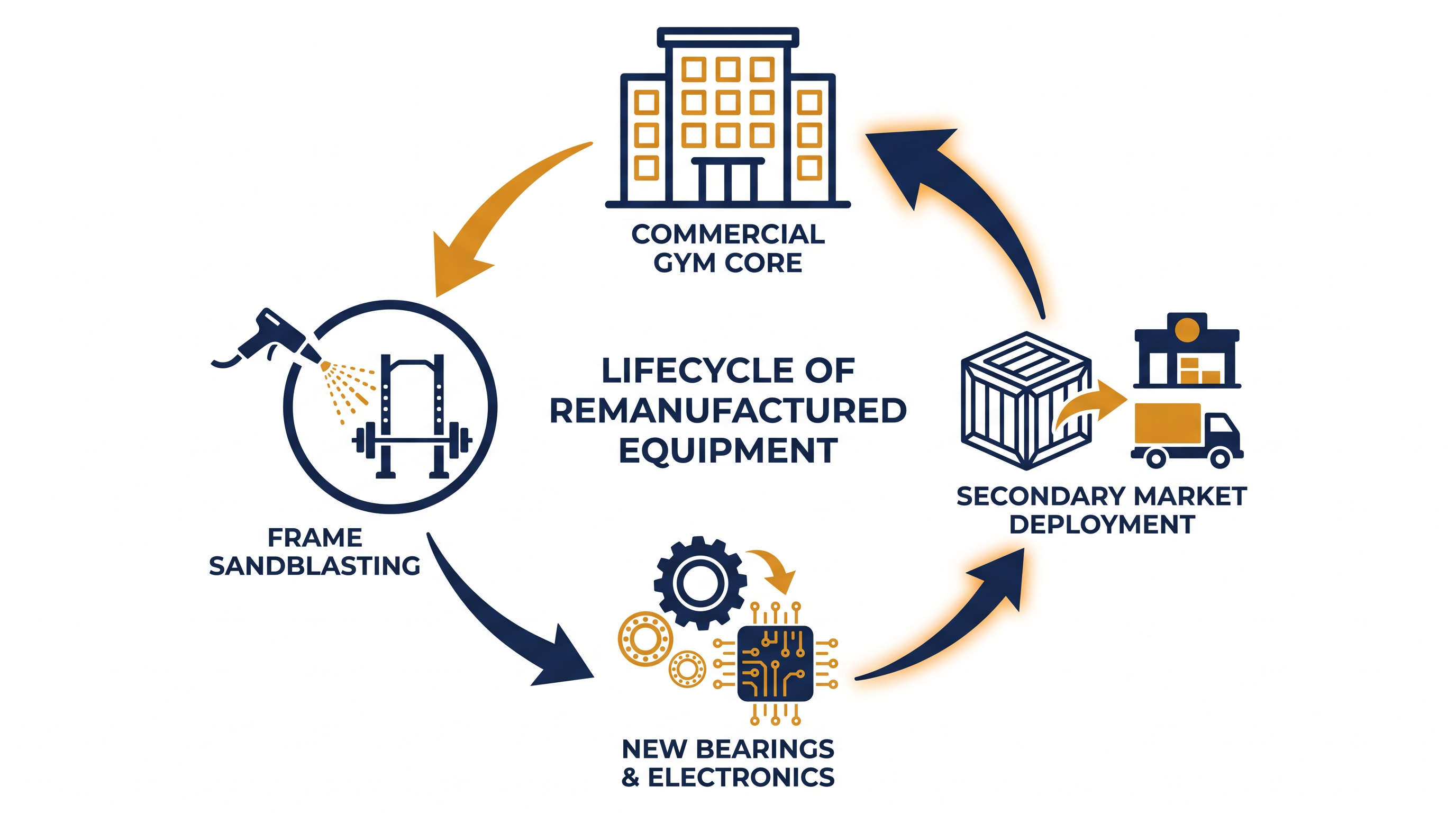 True remanufacturing involves stripping a machine to its bare steel frame and replacing all wear components.