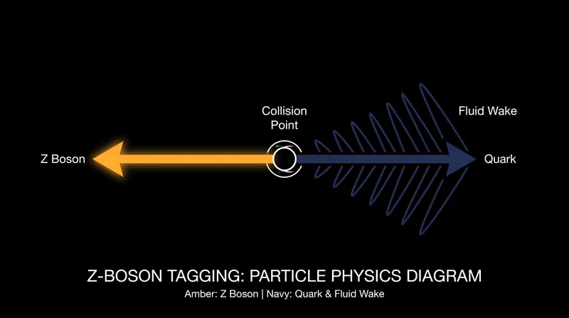 By tracking the unhindered Z boson, physicists could isolate the exact path and fluid wake of the opposing quark.