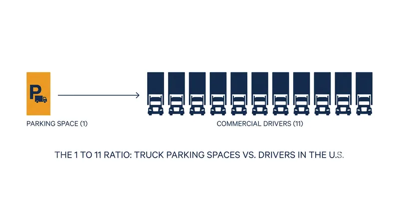 Nationwide, there is currently only one designated parking space for every 11 commercial truck drivers.