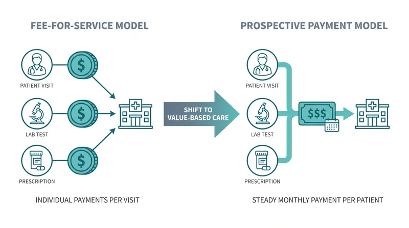 The bill shifts compensation away from high-volume billing toward a steady, per-patient monthly payment model.