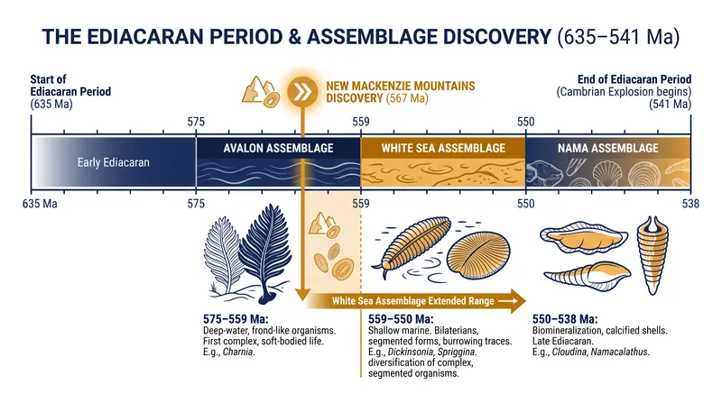 The new fossils push the advanced White Sea assemblage back into the timeframe of the older Avalon assemblage.