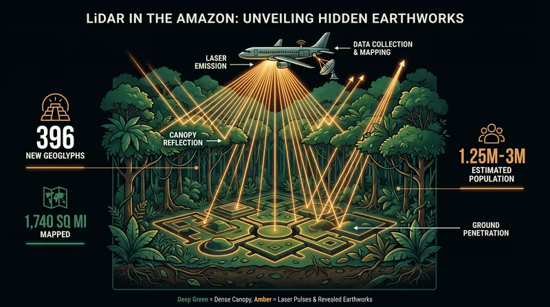 How airborne LiDAR surveys map the hidden topography of the Amazon rainforest.
