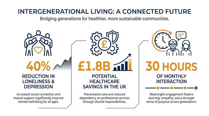 The measurable impact of intergenerational community design on mental health and economic outcomes.