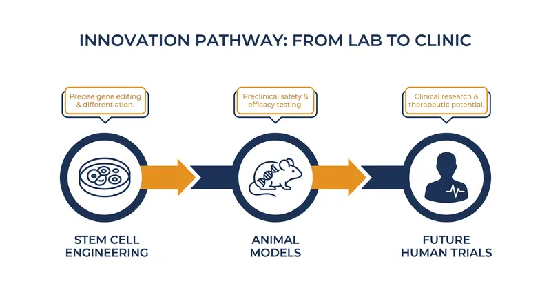 The long road ahead: Translating cellular breakthroughs into approved human therapies requires years of rigorous safety testing.
