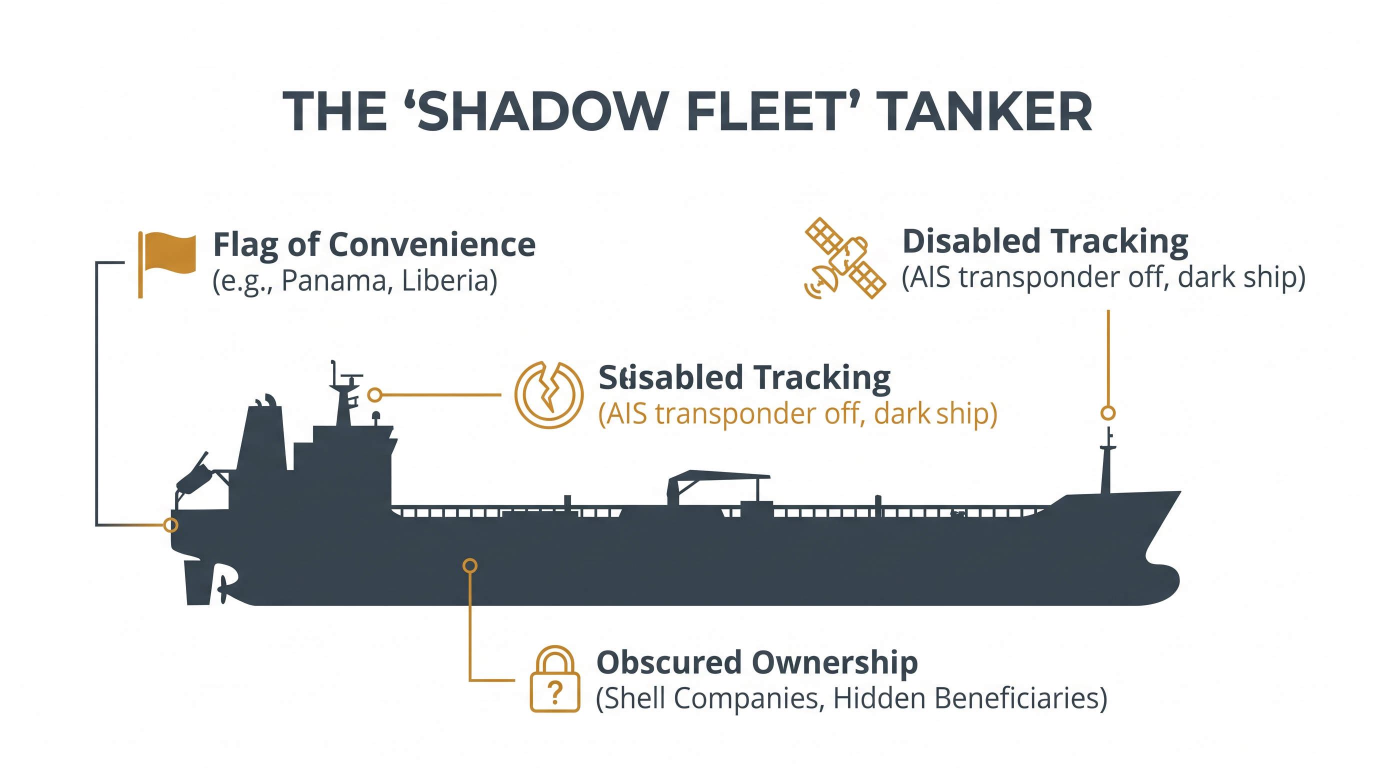 Many vessels in the convoy utilize obscured ownership structures to bypass international sanctions.