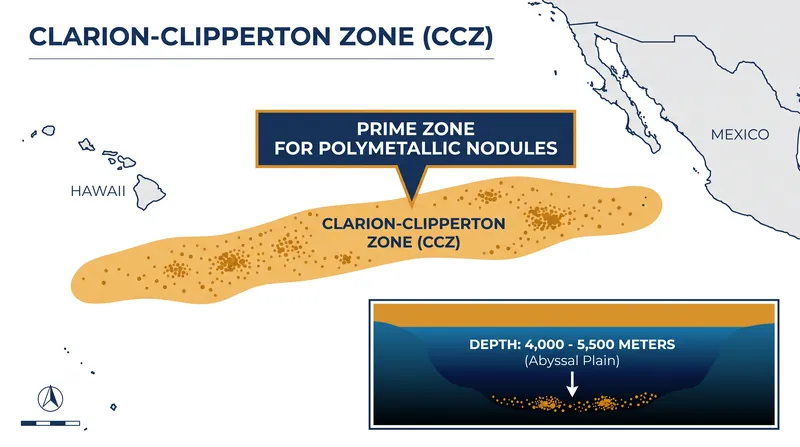 The Clarion-Clipperton Zone holds vast deposits of polymetallic nodules critical to the energy transition.