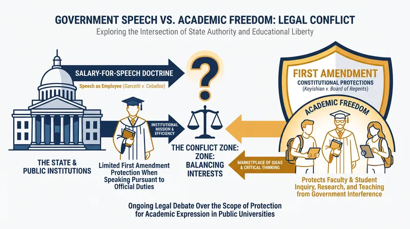 The core legal dispute centered on whether a professor's classroom instruction constitutes government speech.