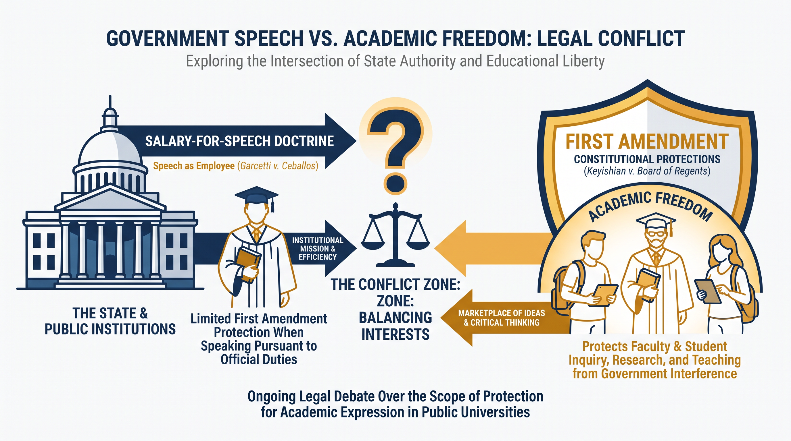 The core legal dispute centered on whether a professor's classroom instruction constitutes government speech.