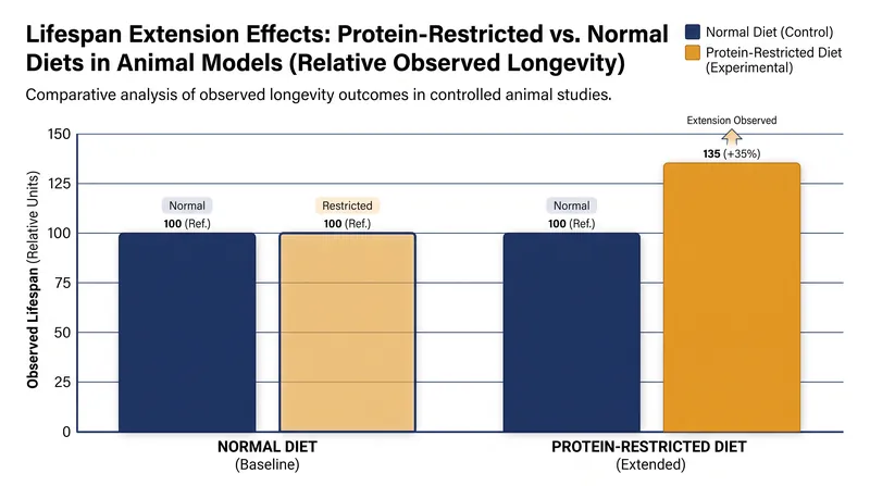 Data from hundreds of animal studies consistently shows lifespan extensions when protein intake is restricted.