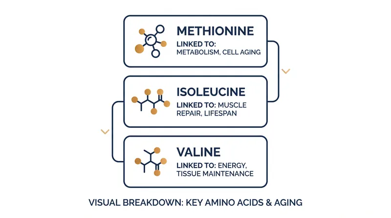 The review identified three specific essential amino acids that act as primary drivers of growth signaling and metabolic aging.