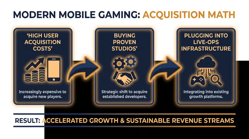 Faced with soaring advertising costs, mobile publishers are increasingly buying studios with established player bases rather than launching new titles.