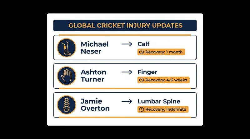 Recent injury timelines for key international players.