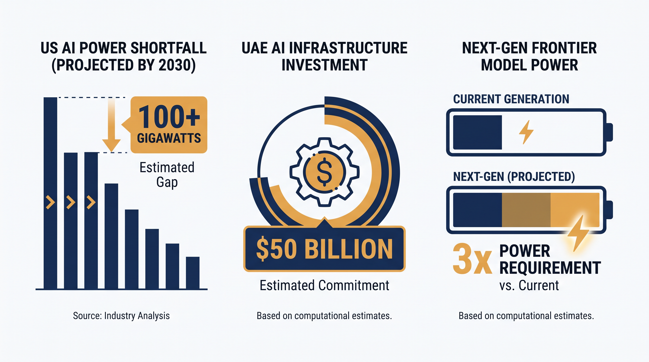 The energy demands of frontier AI models are outpacing domestic grid capacity.