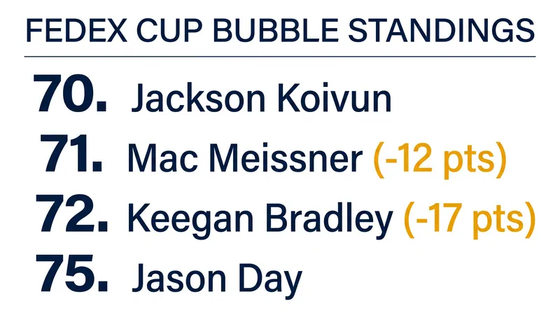 The razor-thin margins separating the final spots for the FedEx Cup Playoffs.