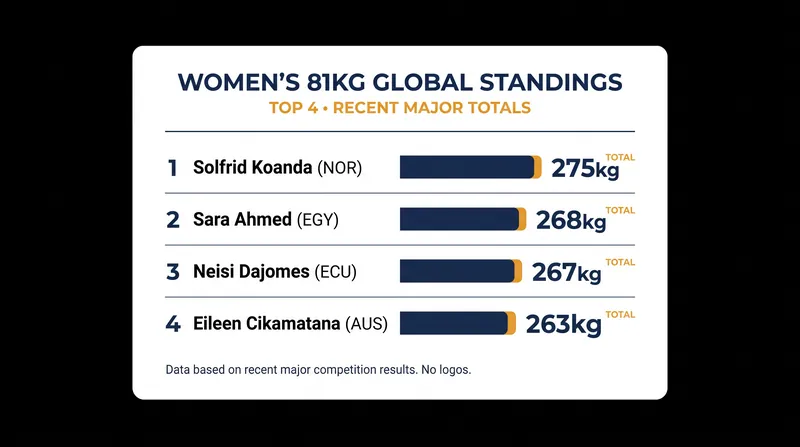 The top four contenders in the Women's 81kg global standings.