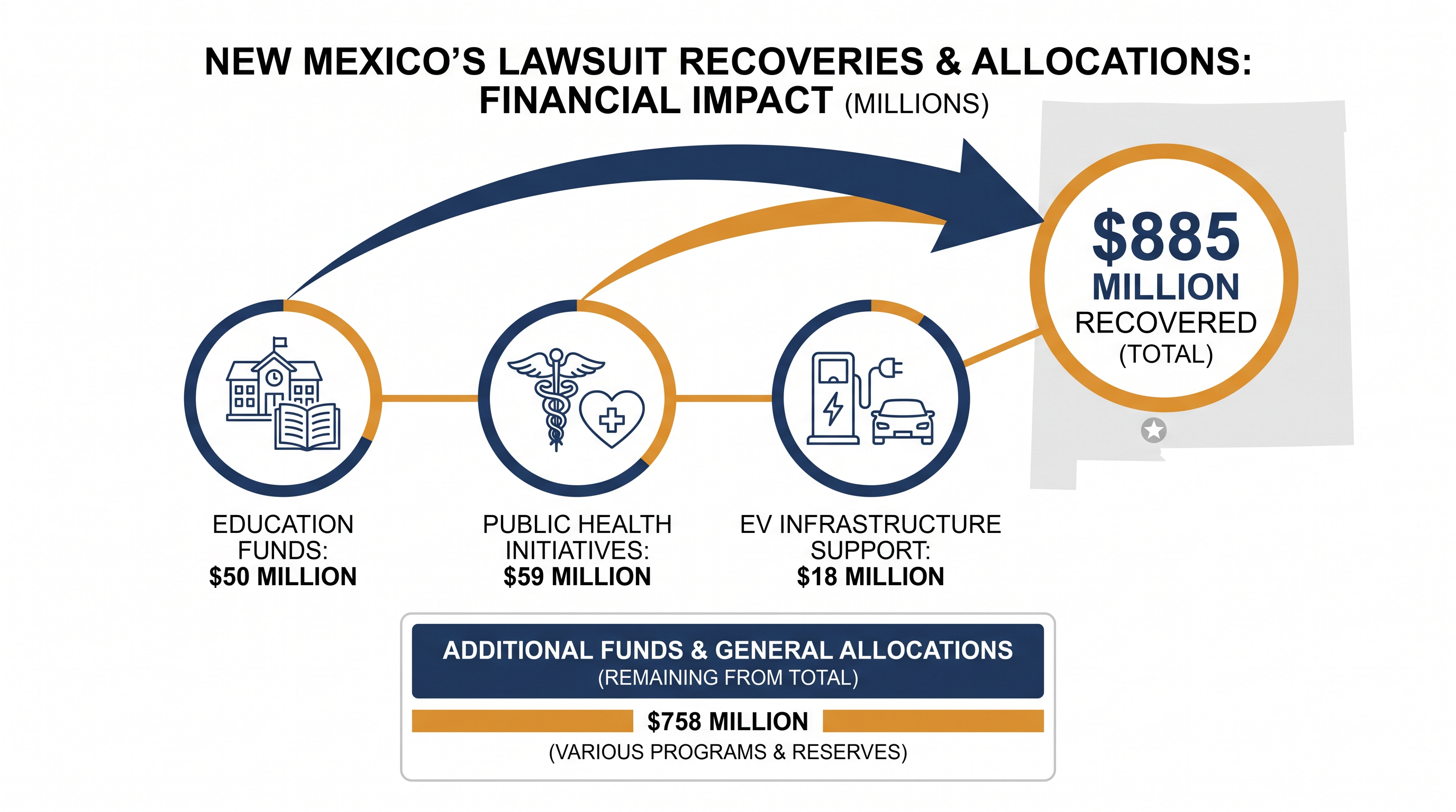 A breakdown of the federal funds restored to New Mexico state agencies.