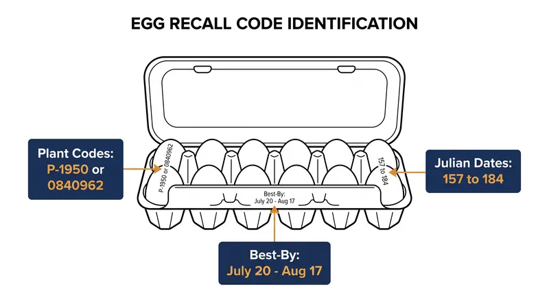 How to identify the recalled eggs from Midwest Poultry Services.