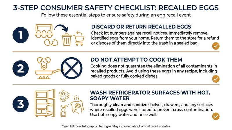 FDA recommended protocols for handling recalled eggs and preventing cross-contamination.