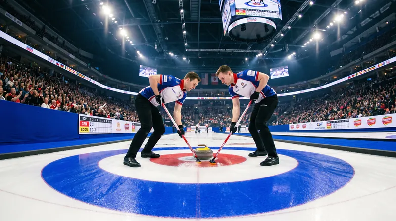 The mixed doubles format requires both athletes to throw and sweep, demanding intense physical conditioning.