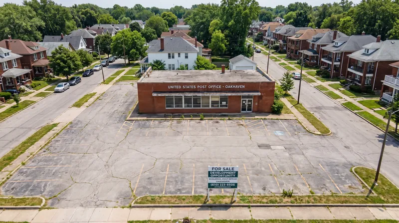Underutilized surface parking lots at local post offices are prime targets for ground-lease redevelopment.