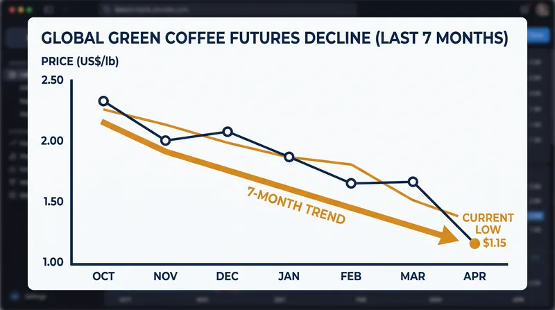 Commodity markets have already priced in the incoming surplus, sending coffee futures to multi-month lows.
