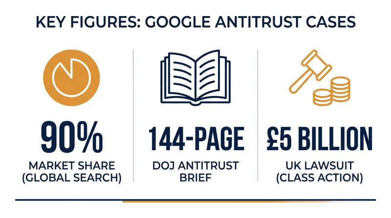 Key figures driving the ongoing Google search monopoly appeals.