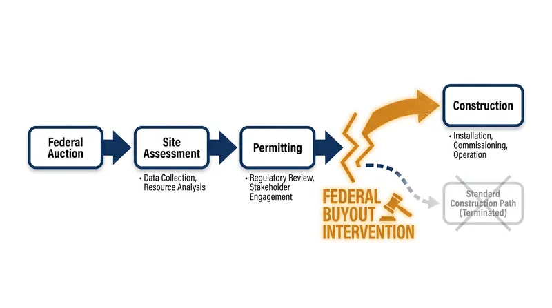 The federal leasing process for offshore wind development.