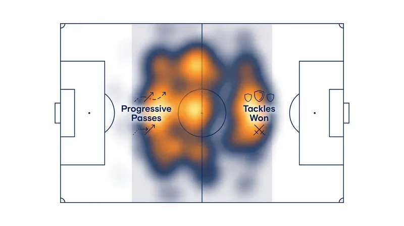 Guimarães operates as a dual-threat in the middle third, combining elite ball progression with relentless defensive tackling.