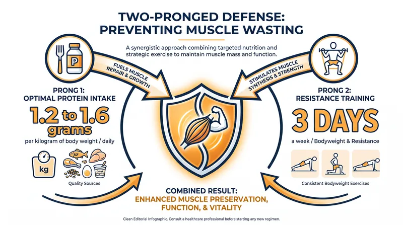 Preserving muscle requires both the physical stimulus of exercise and the nutritional building blocks of protein.