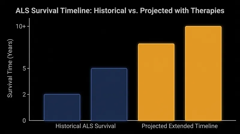 Disease-modifying therapies aim to significantly extend the historical two-to-five-year survival average.