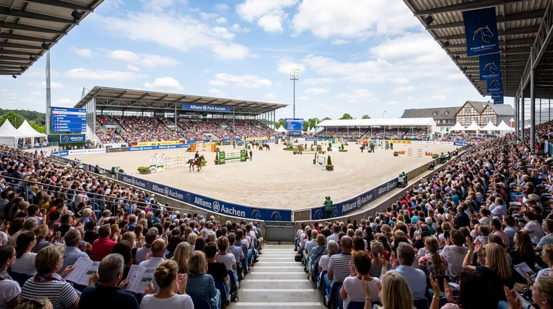 Aachen's iconic Allianz Park will host the 2026 FEI Eventing World Championships starting August 13.