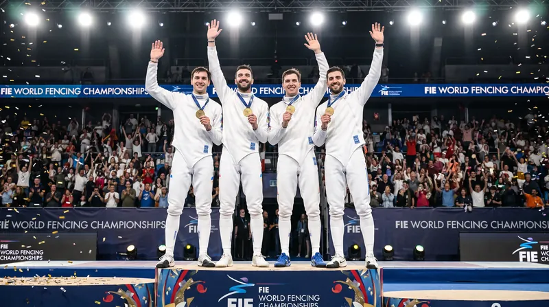 The Kazakh squad—featuring a mix of teenage prodigies and seasoned veterans—secured the nation's first-ever team épée world title.