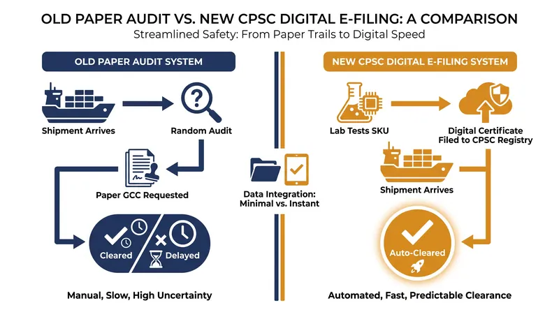 The CPSC e-Filing mandate shifts compliance from a reactive border audit to a proactive digital requirement.
