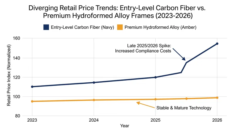 Mandatory batch testing and thicker layups have driven entry-level carbon prices up by nearly 20 percent.