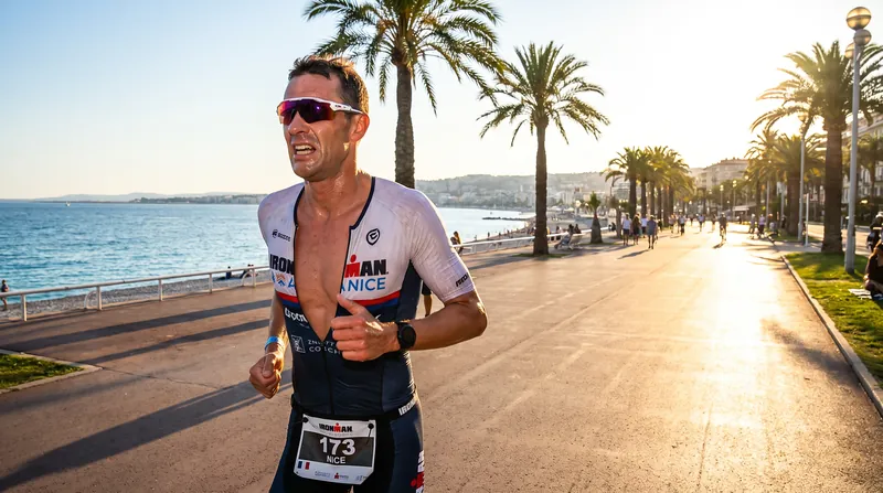 Athletes must save enough leg speed for the blistering half-marathon along the Promenade des Anglais.