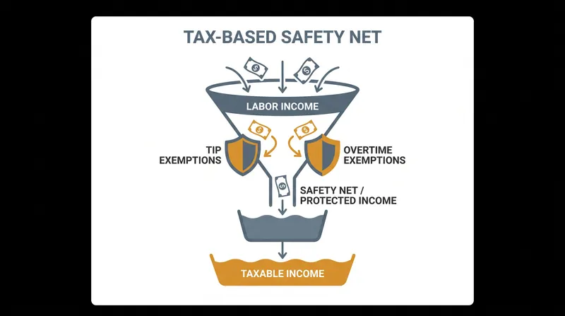 The bill's core philosophy relies on incentivizing labor by shielding specific types of income from federal taxation.