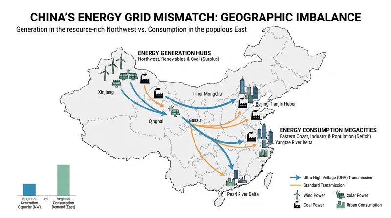 A geographic mismatch between where renewable energy is generated and where it is consumed has led to severe grid bottlenecks.