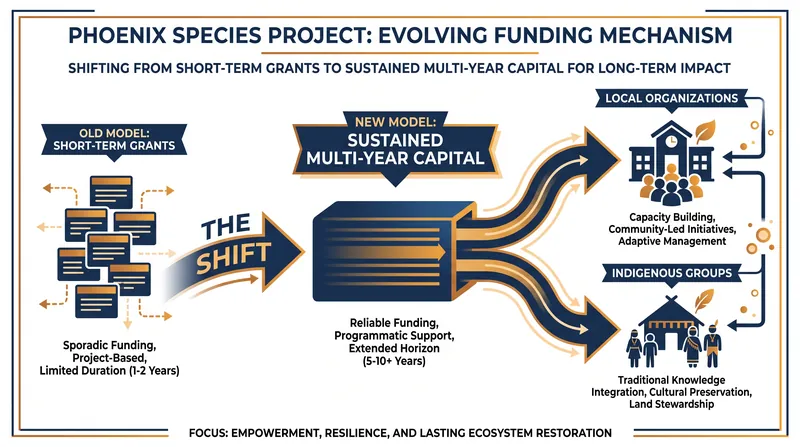 The initiative replaces short-term grant cycles with sustained, multi-year funding to allow for comprehensive recovery planning.