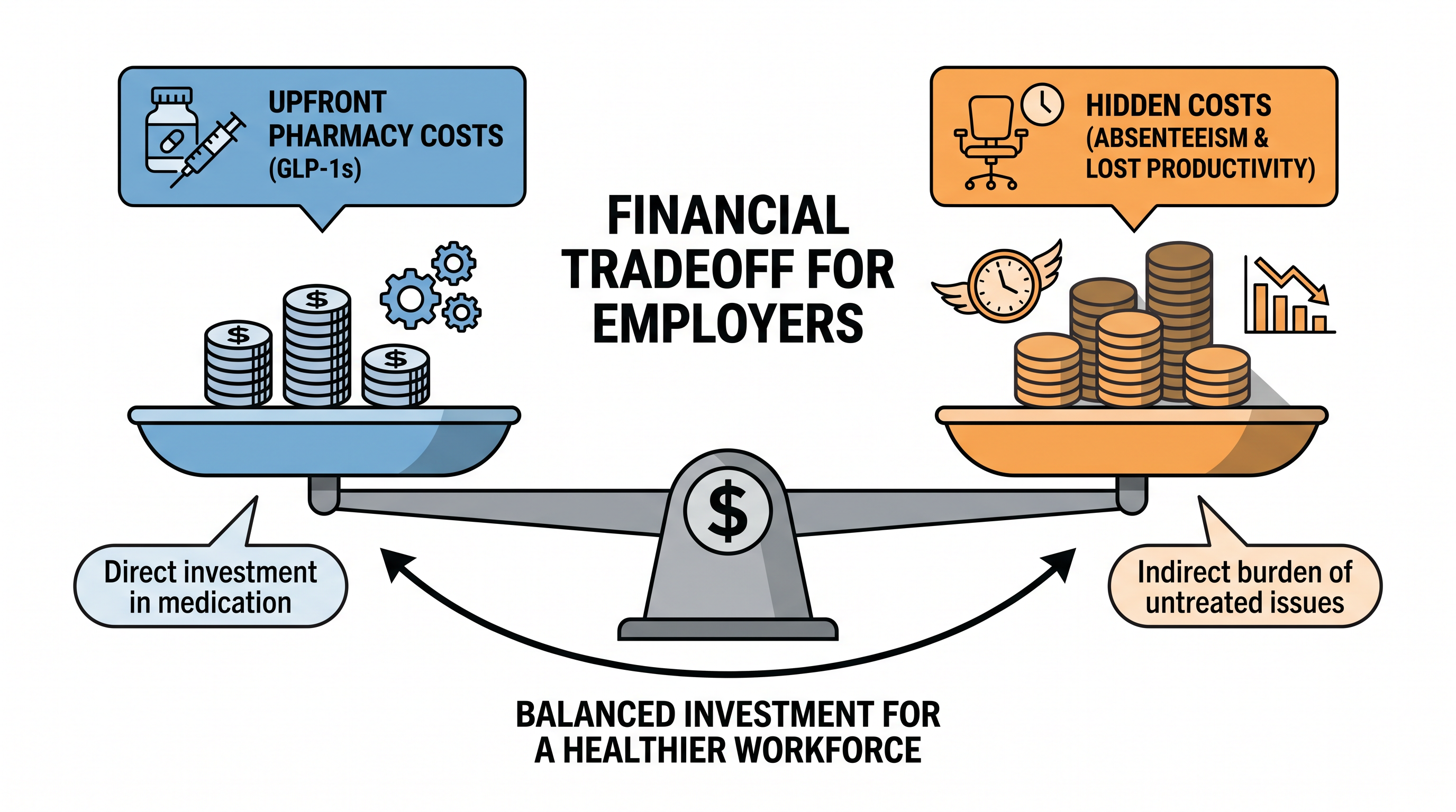 US employers face a difficult calculation: balancing the immediate cost of prescriptions against the long-term savings of reduced absenteeism.