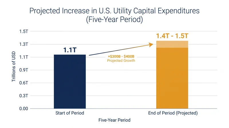 Utility capital expenditure plans have risen by more than 20 percent compared to projections from the previous year.