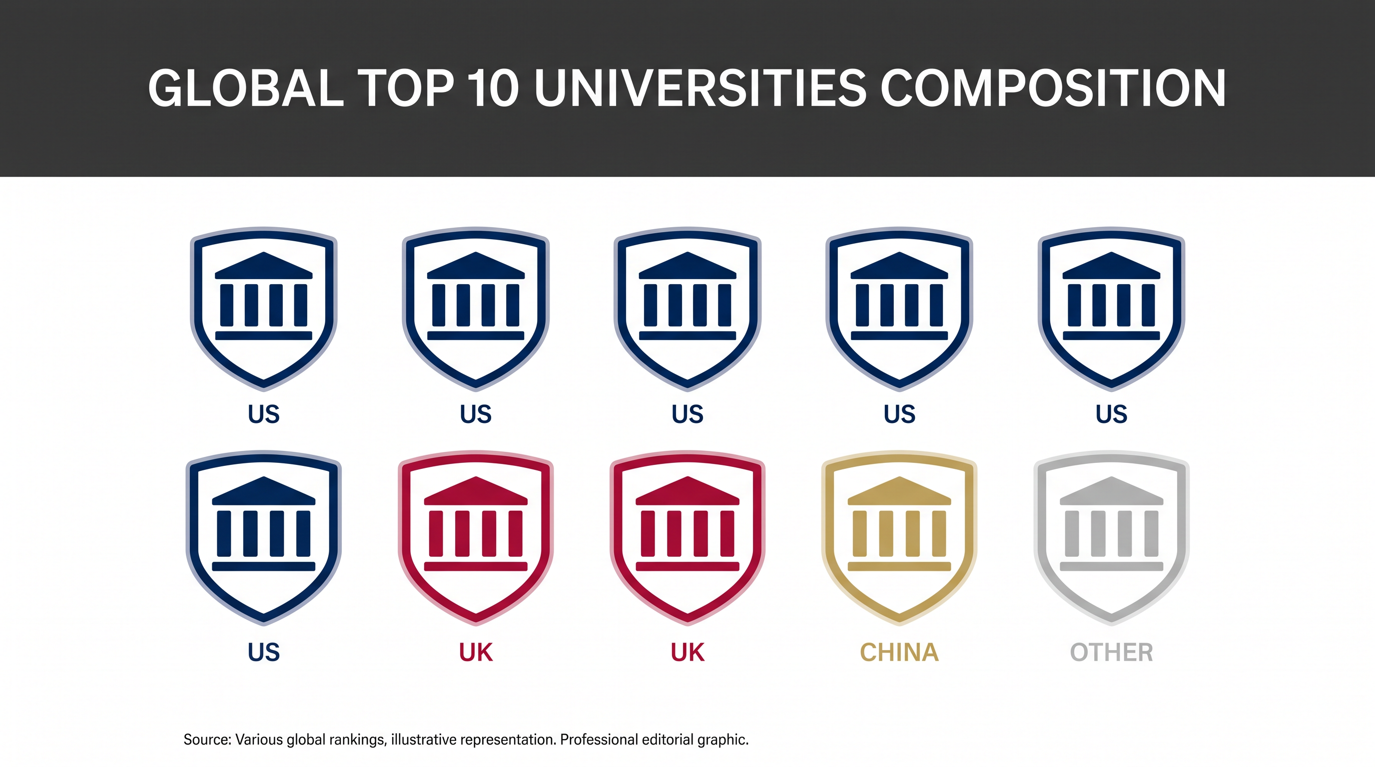 Despite the shift in total volume, U.S. and U.K. institutions continue to dominate the absolute top tier.